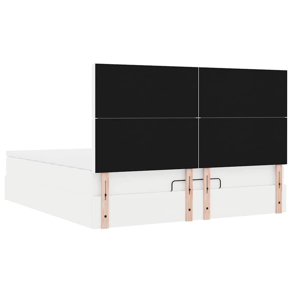 osmannisk sengeramme med madras 180x200 cm kunstlæder hvid