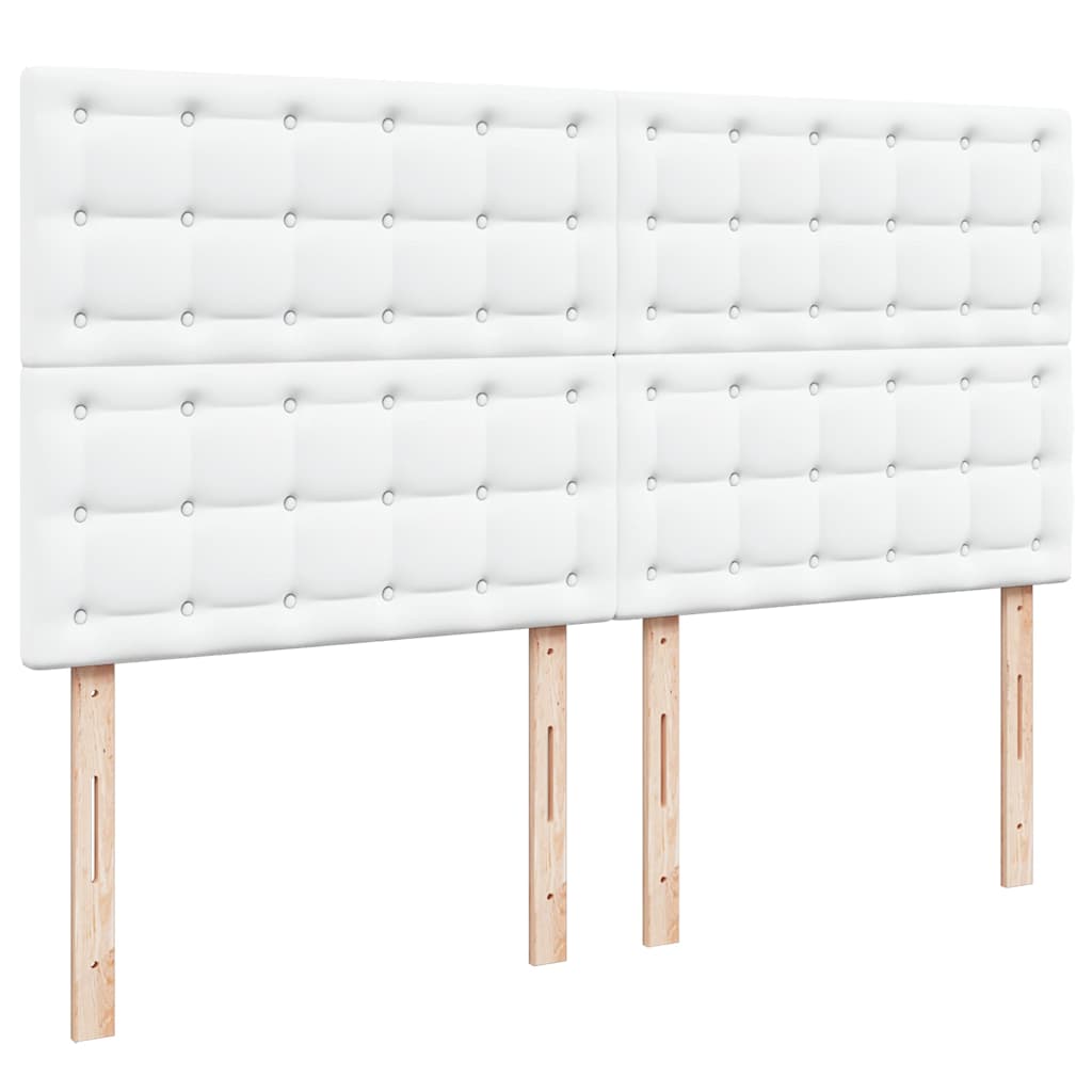 osmannisk sengeramme med madrasser 200x200 cm kunstlæder hvid