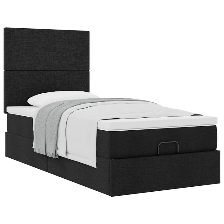 osmannisk sengeramme med madras 80x200 cm stof sort