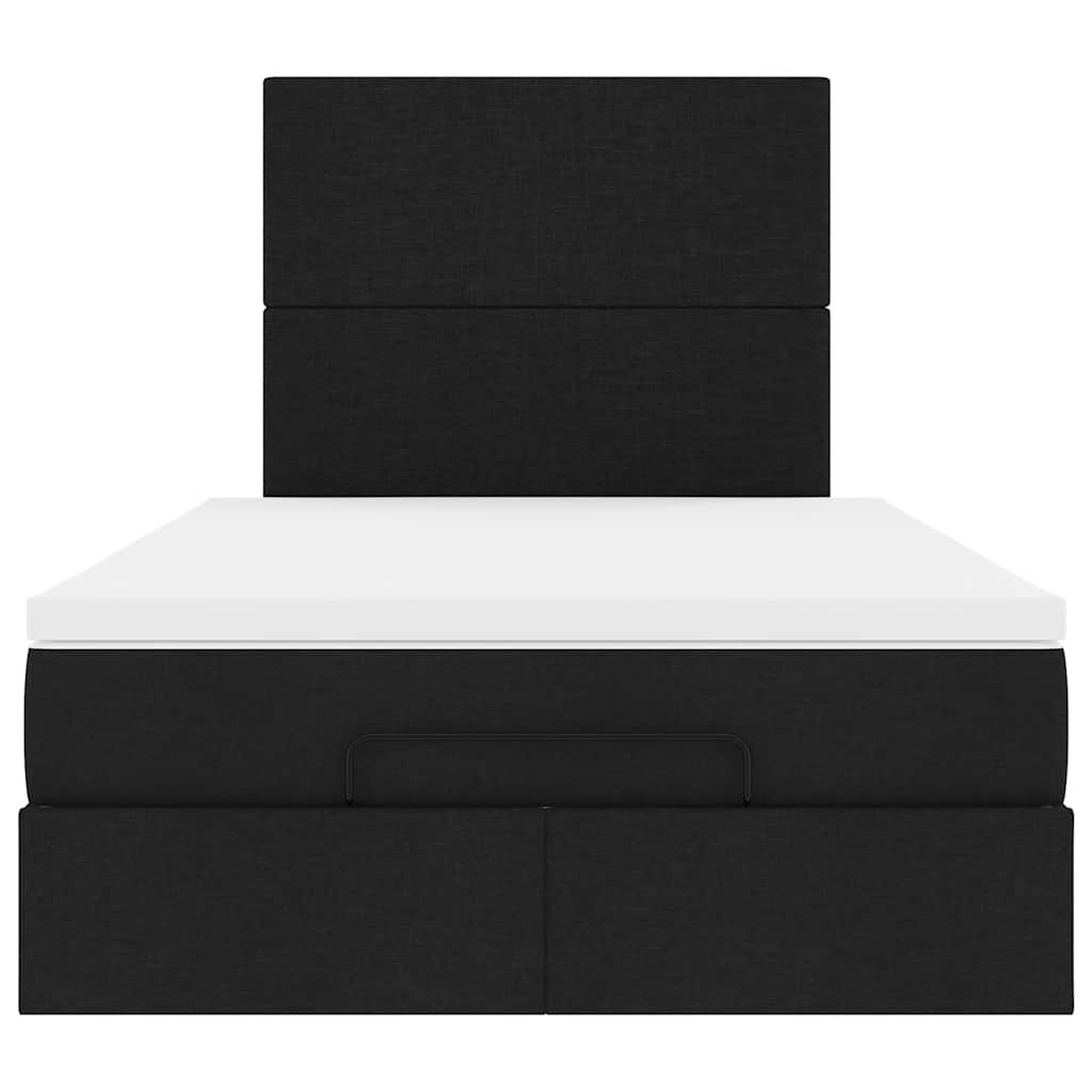 osmannisk sengeramme med madras 120x190 cm stof sort