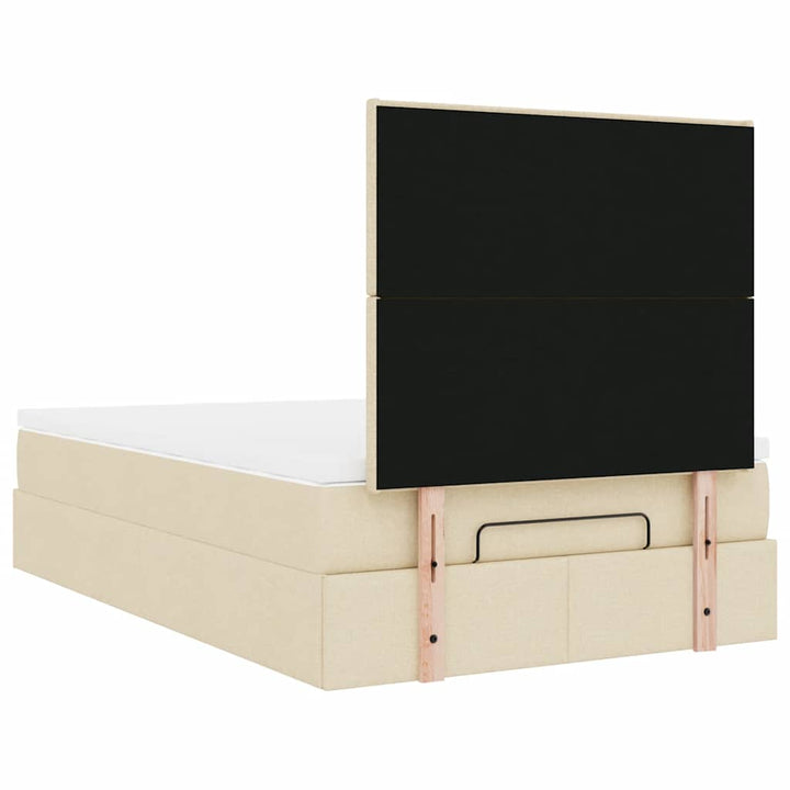 osmannisk sengeramme med madras 120x190 cm stof cremefarvet