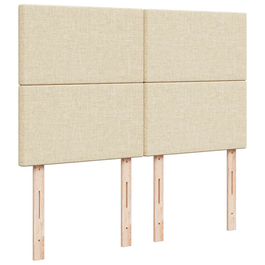 osmannisk sengeramme med madras 140x200 cm stof cremefarvet