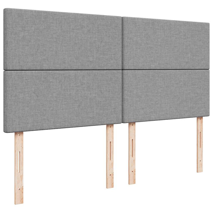 osmannisk sengeramme med madras 160x200 cm stof lysegrå