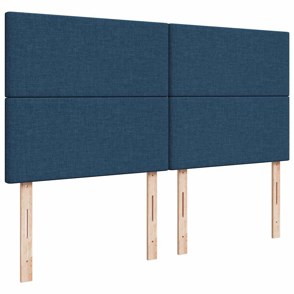 osmannisk sengeramme med madras 160x200 cm stof blå