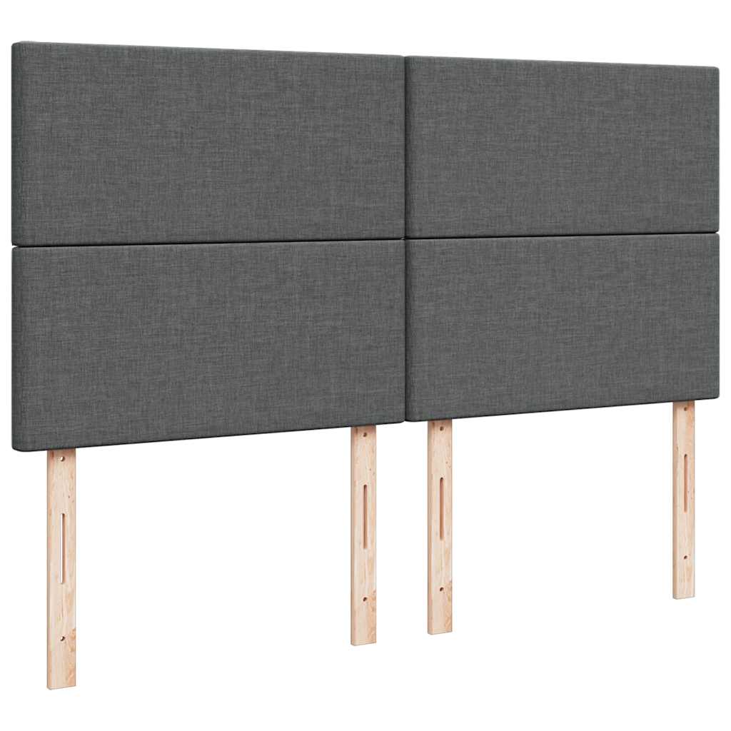 osmannisk sengeramme med madrasser 200x200 cm stof mørkegrå