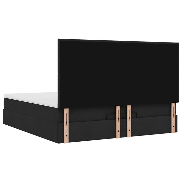 osmannisk sengeramme med madrasser 200x200 cm stof sort