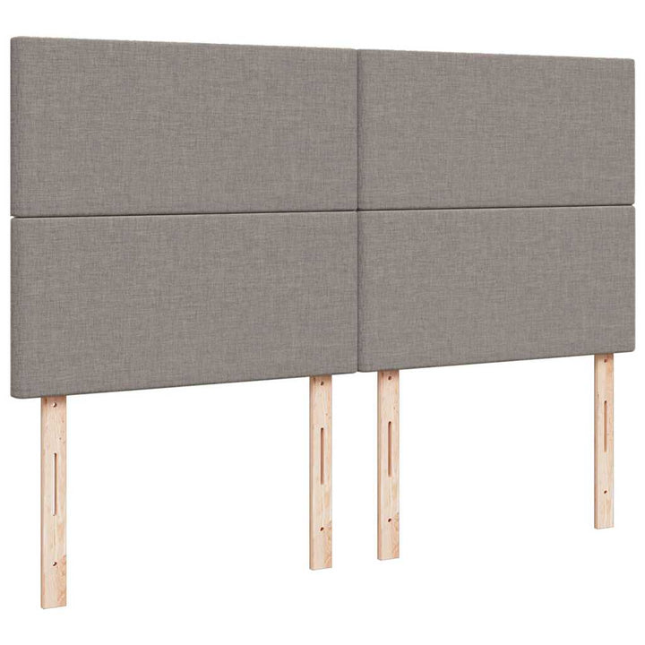 osmannisk sengeramme med madrasser 200x200 cm stof gråbrun