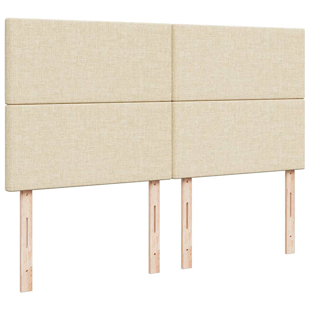 osmannisk sengeramme med madrasser 200x200 cm stof cremefarvet