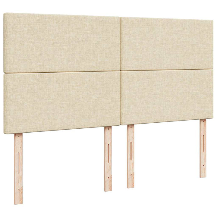 osmannisk sengeramme med madrasser 200x200 cm stof cremefarvet