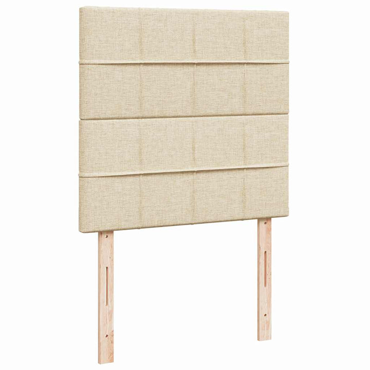 osmannisk sengeramme med madras 80x200 cm stof cremefarvet