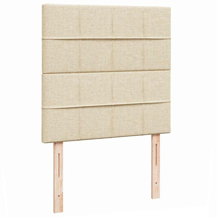 ottoman seng med madras 100x200 cm stof cremefarvet