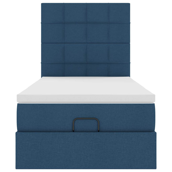 ottoman seng med madras 100x200 cm stof blå