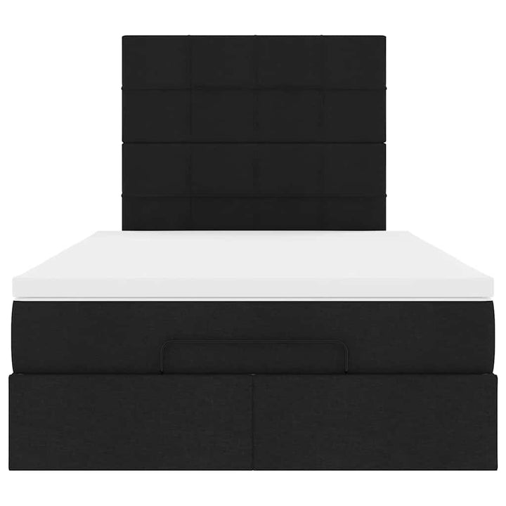 osmannisk sengeramme med madras 120x190 cm stof sort