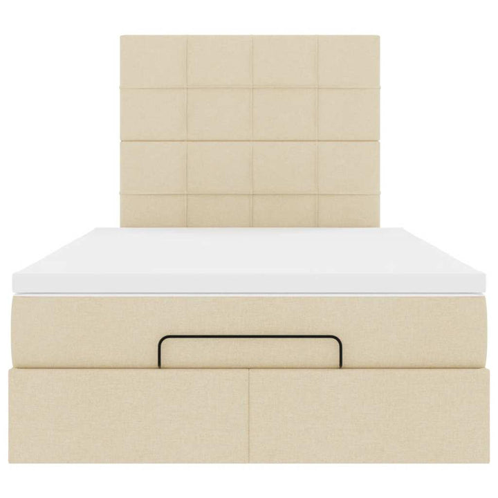 osmannisk sengeramme med madras 120x190 cm stof cremefarvet