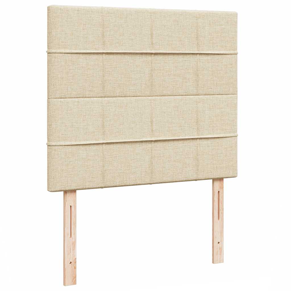 osmannisk sengeramme med madras 120x190 cm stof cremefarvet
