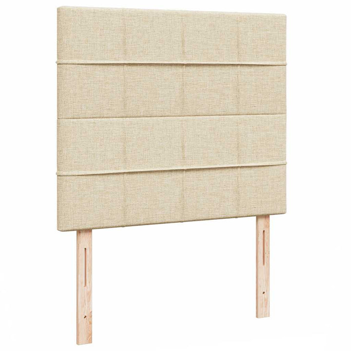 osmannisk sengeramme med madras 120x190 cm stof cremefarvet