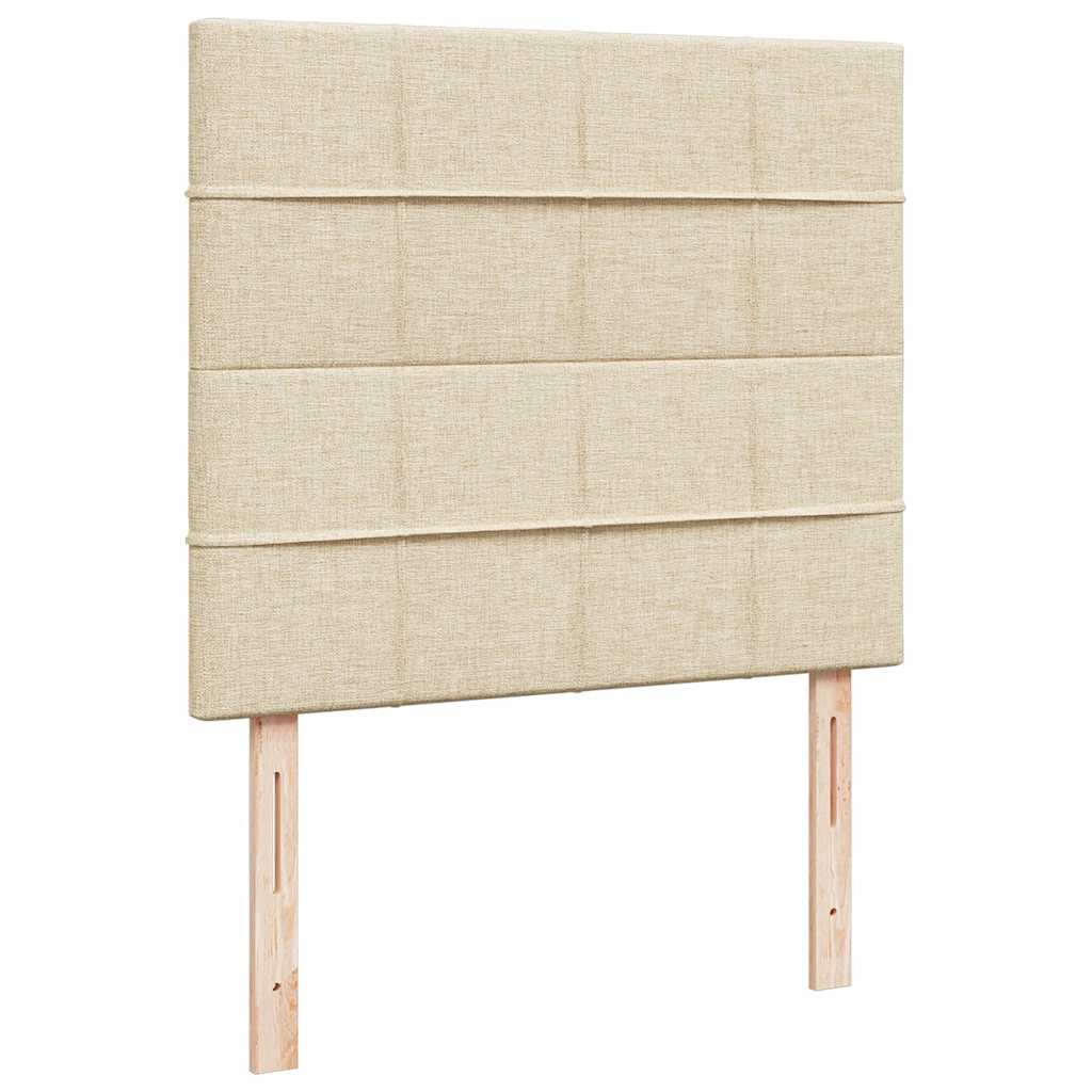 osmannisk sengeramme med madras 120x200 cm stof cremefarvet