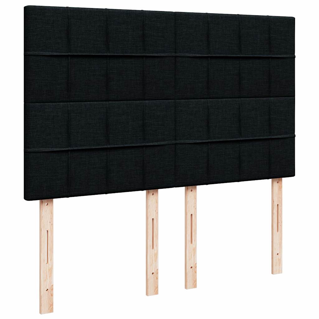 osmannisk sengeramme med madras 140x190 cm stof sort