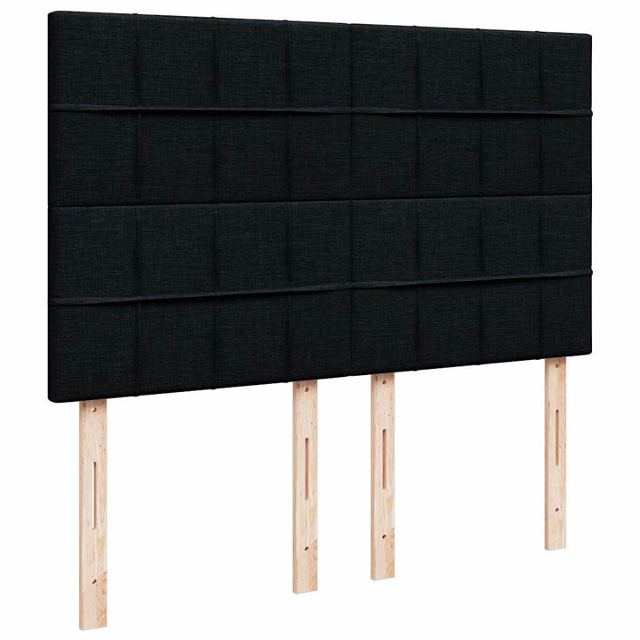 osmannisk sengeramme med madras 140x190 cm stof sort