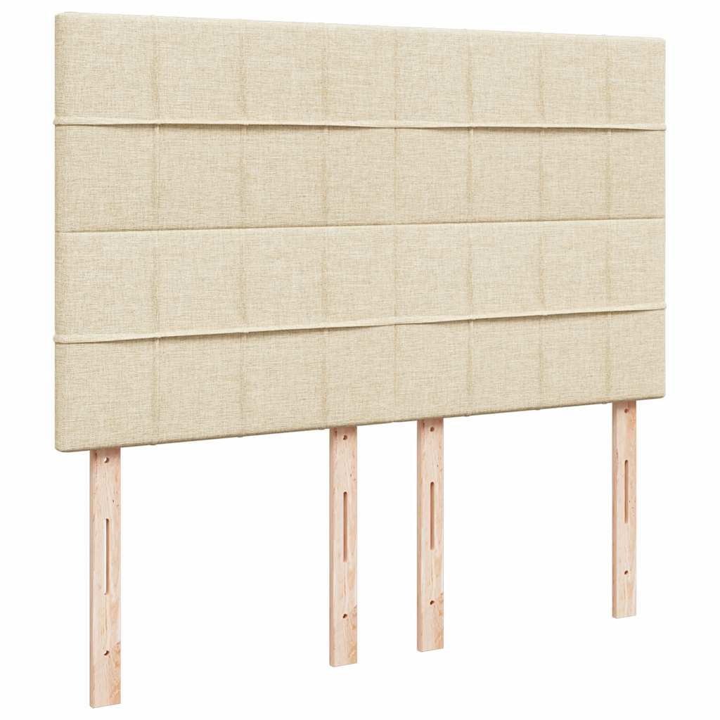 osmannisk sengeramme med madras 140x190 cm stof cremefarvet