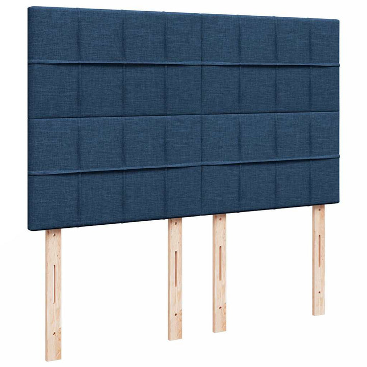 osmannisk sengeramme med madras 140x190 cm stof blå