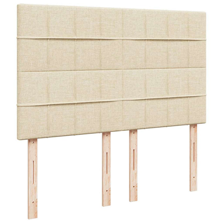 osmannisk sengeramme med madras 140x200 cm stof cremefarvet