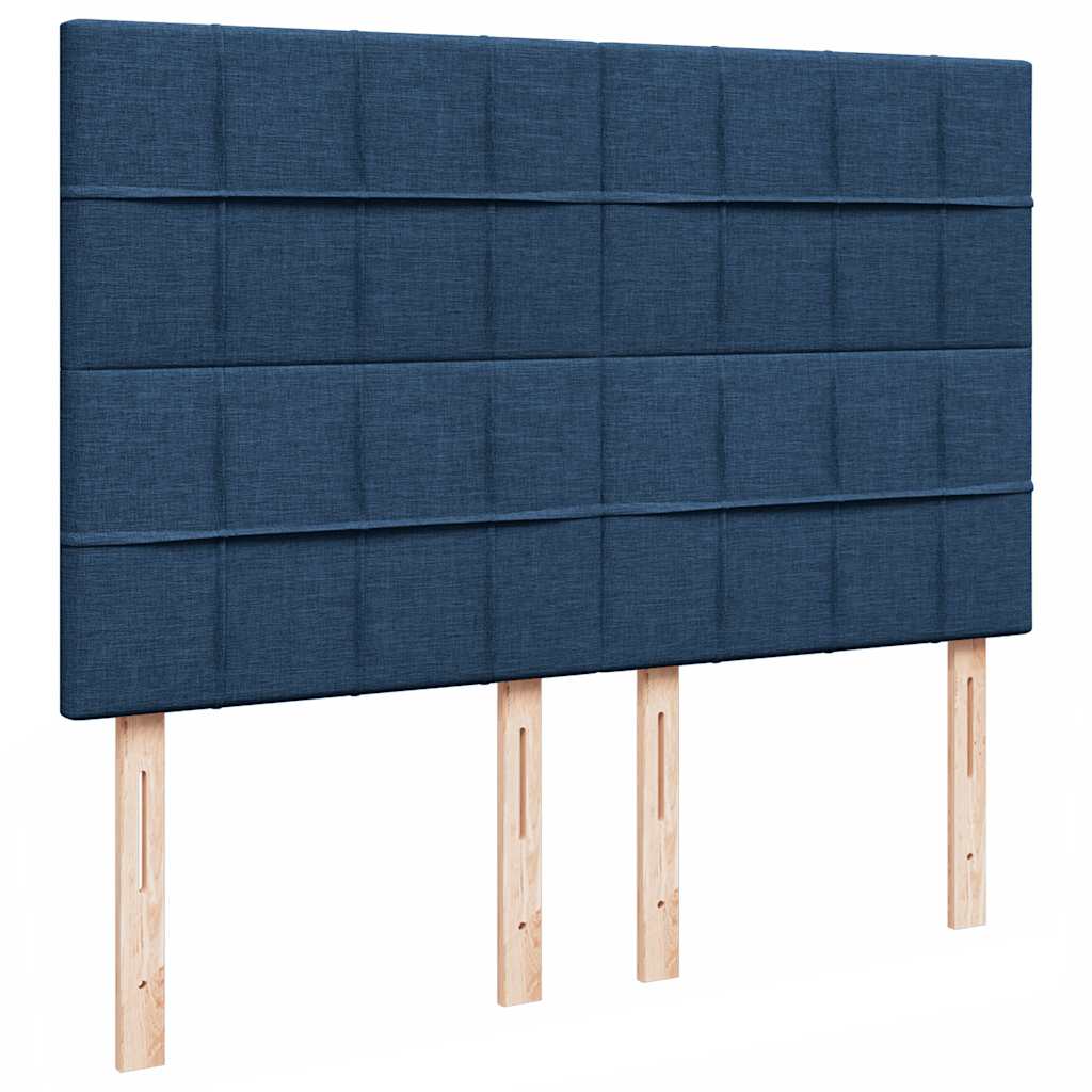 osmannisk sengeramme med madras 140x200 cm stof blå