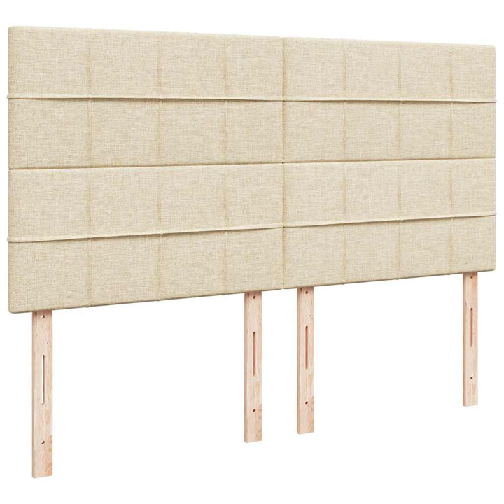 osmannisk sengeramme med madrasser 200x200 cm stof cremefarvet