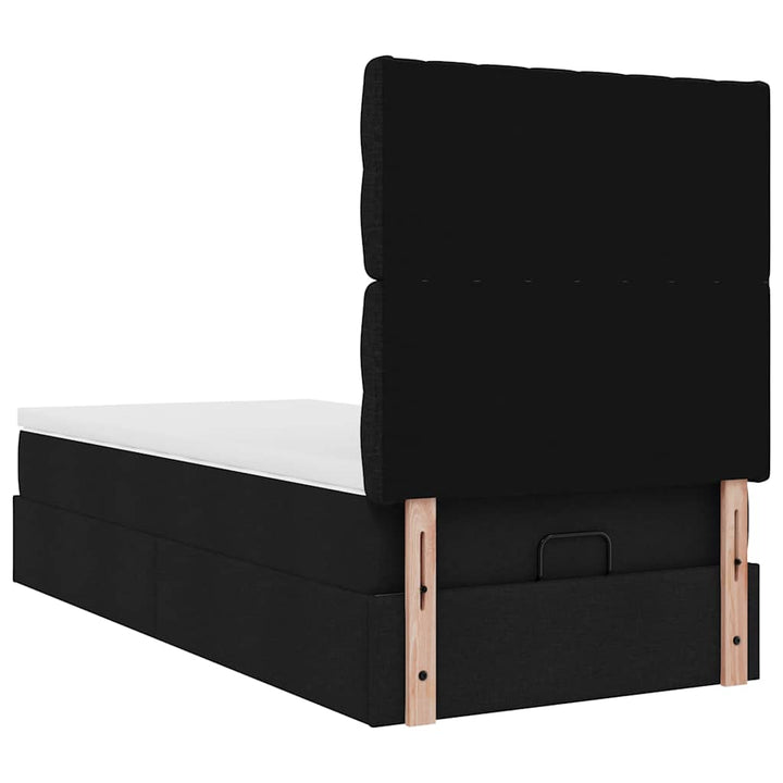 osmannisk sengeramme med madras 90x190 cm stof sort