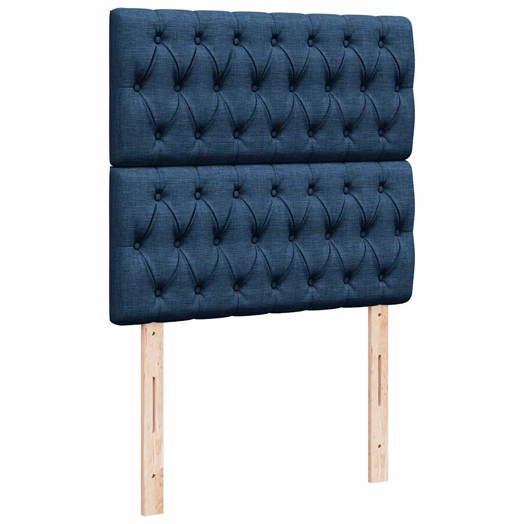 ottoman seng med madras 90x200 cm stof blå