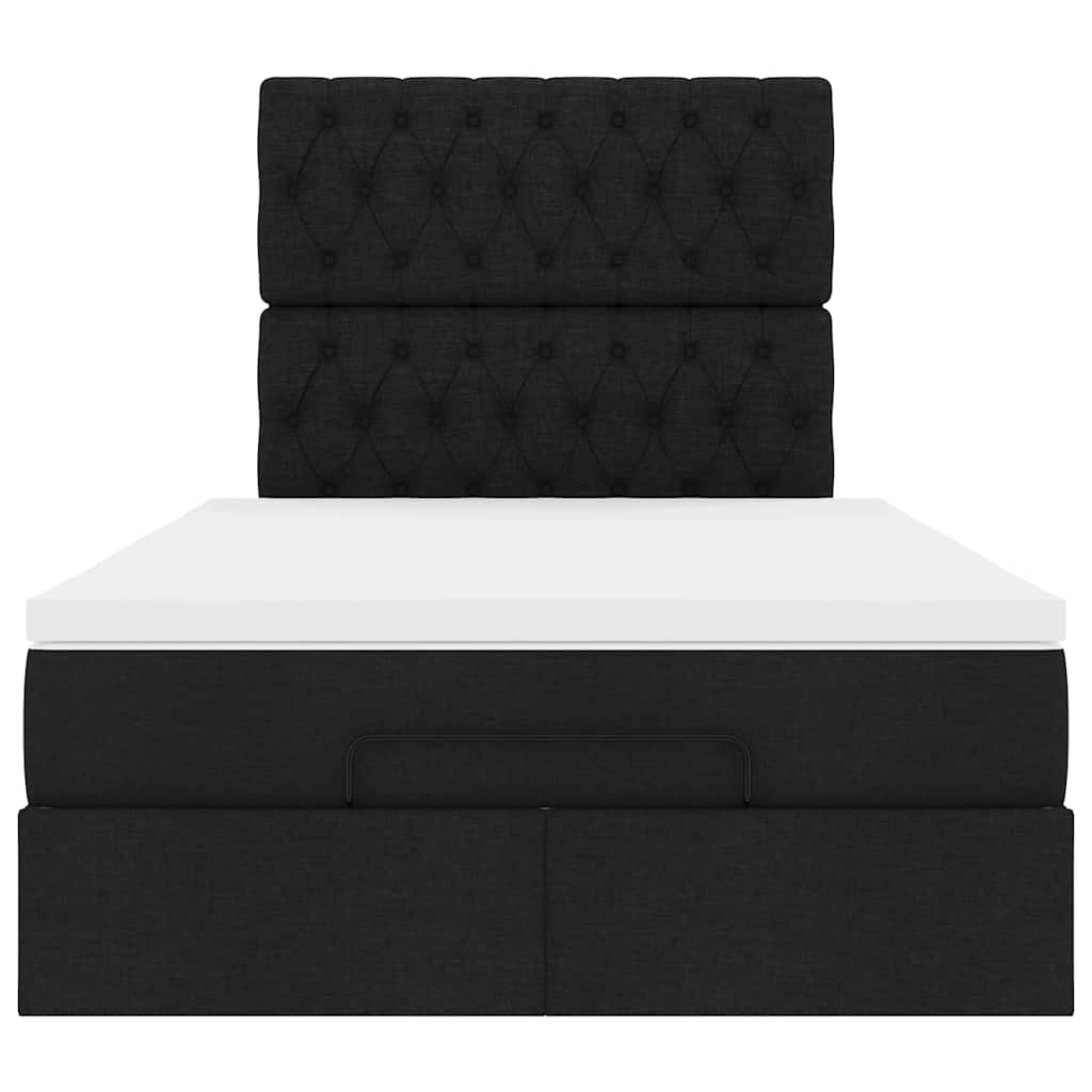 osmannisk sengeramme med madras 120x190 cm stof sort
