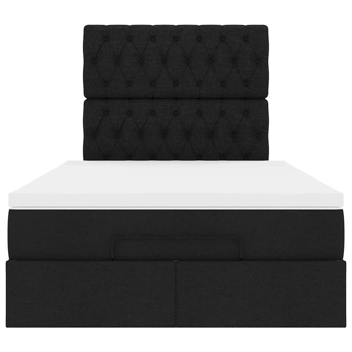 osmannisk sengeramme med madras 120x190 cm stof sort
