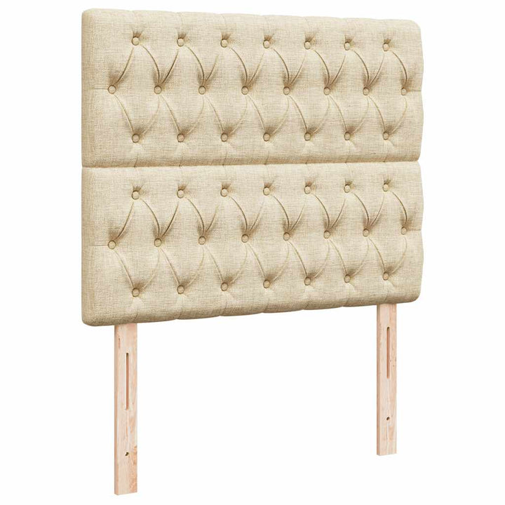 osmannisk sengeramme med madras 120x190 cm stof cremefarvet