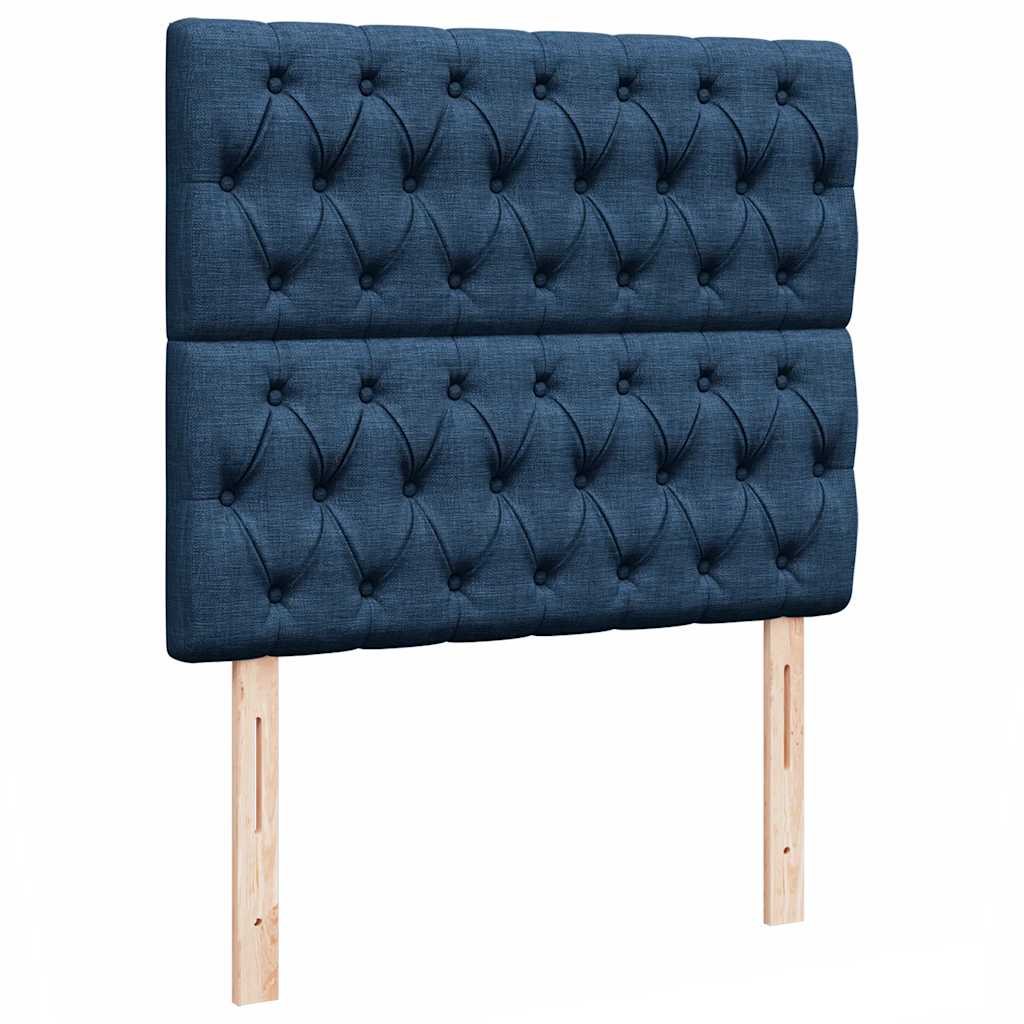 osmannisk sengeramme med madras 120x190 cm stof blå