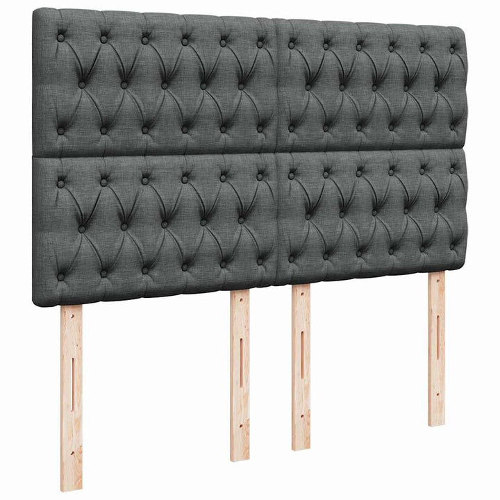 osmannisk sengeramme med madras 140x190 cm stof mørkegrå