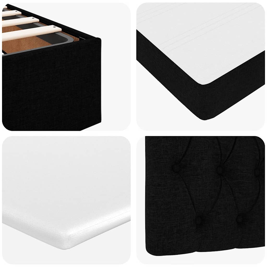 osmannisk sengeramme med madras 140x200 cm stof sort