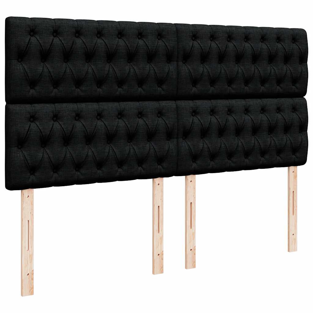 osmannisk sengeramme med madras 160x200 cm stof sort