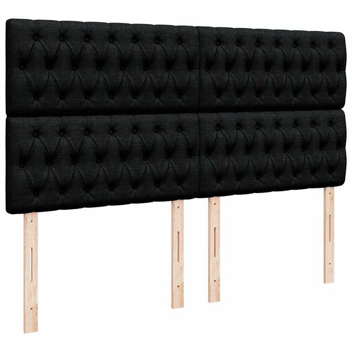 osmannisk sengeramme med madras 160x200 cm stof sort