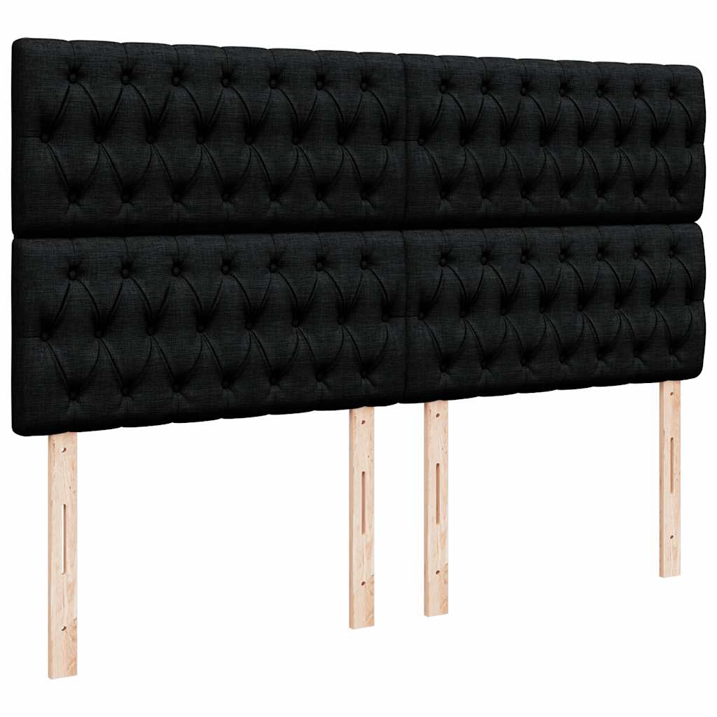 osmannisk sengeramme med madras 180x200 cm stof sort