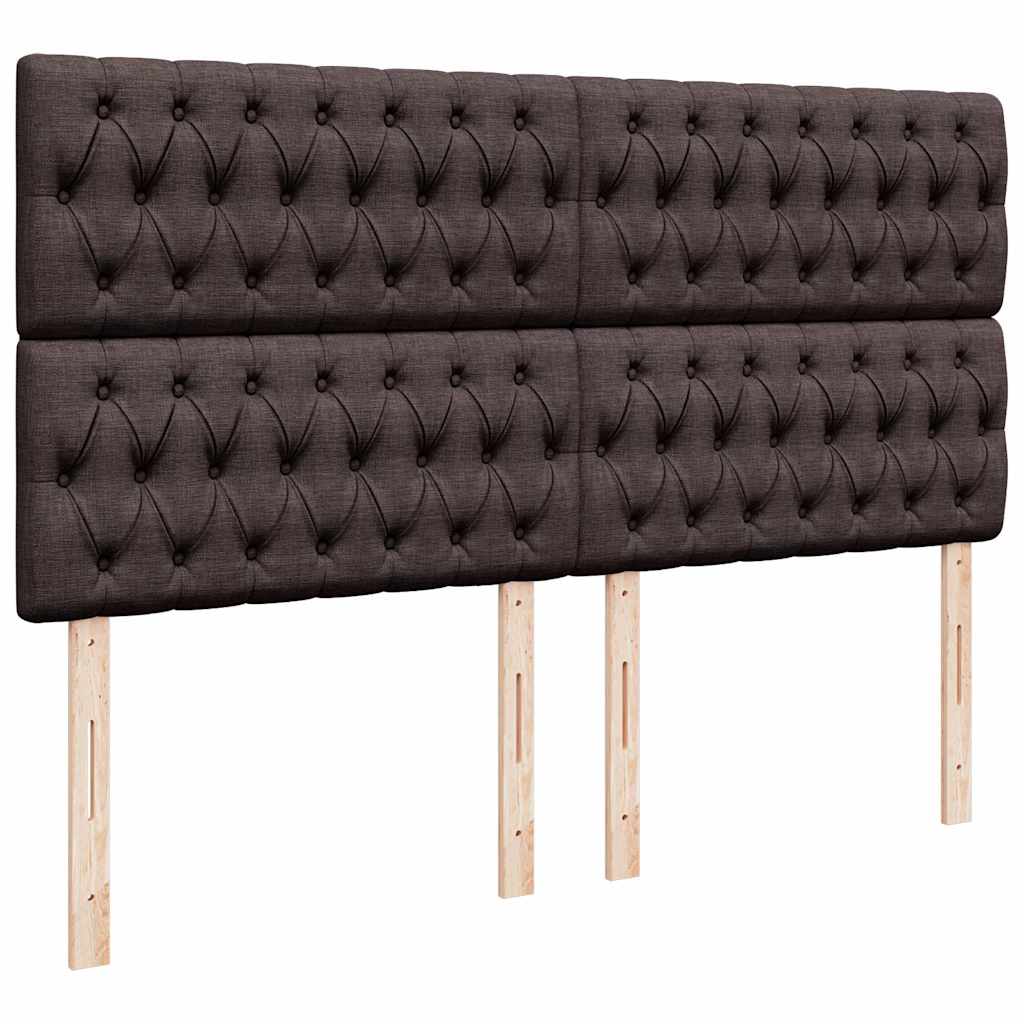 osmannisk sengeramme med madrasser 200x200 cm stof mørkebrun