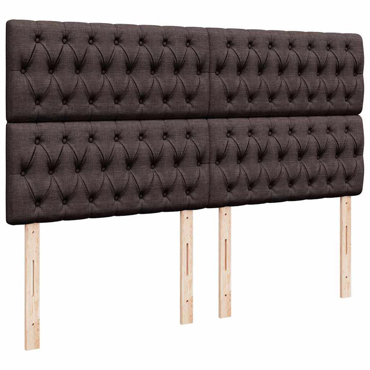 osmannisk sengeramme med madrasser 200x200 cm stof mørkebrun