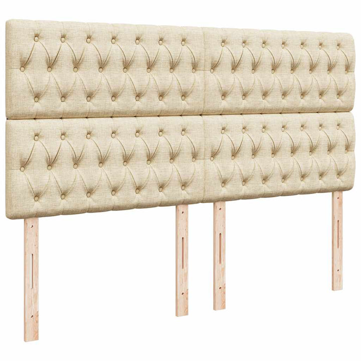osmannisk sengeramme med madrasser 200x200 cm stof cremefarvet