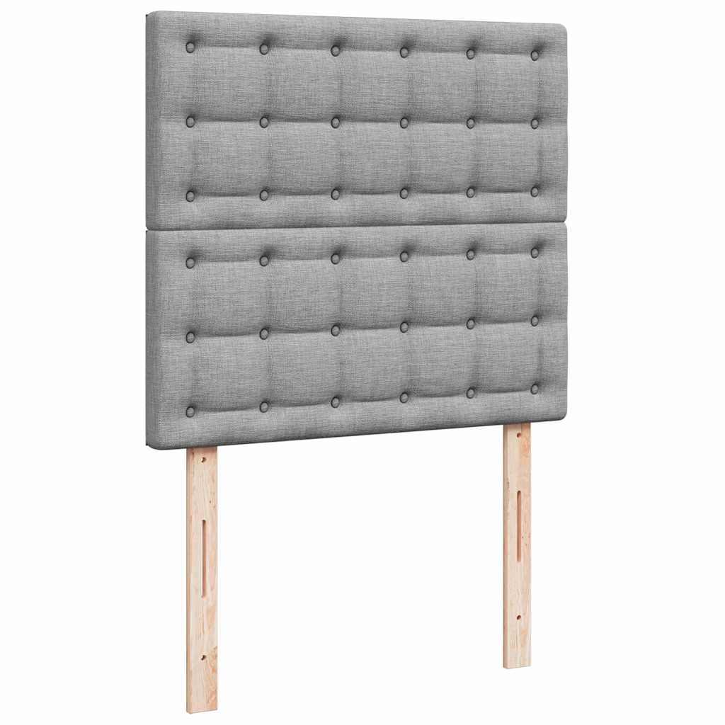 osmannisk sengeramme med madras 80x200 cm stof lysegrå