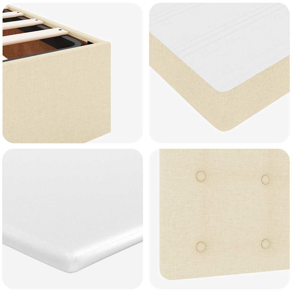 osmannisk sengeramme med madras 80x200 cm stof cremefarvet