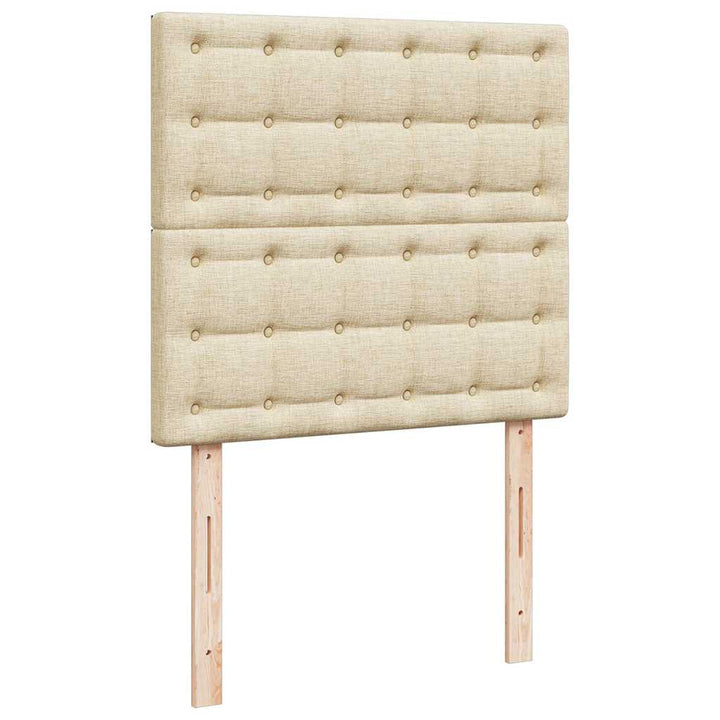 osmannisk sengeramme med madras 80x200 cm stof cremefarvet