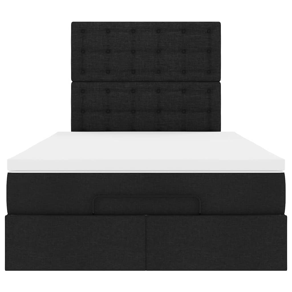 osmannisk sengeramme med madras 120x190 cm stof sort