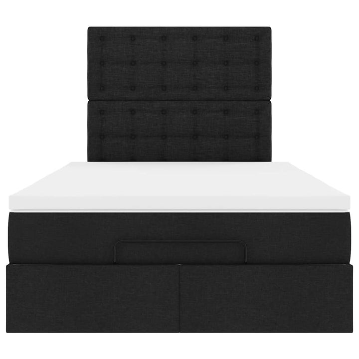 osmannisk sengeramme med madras 120x190 cm stof sort