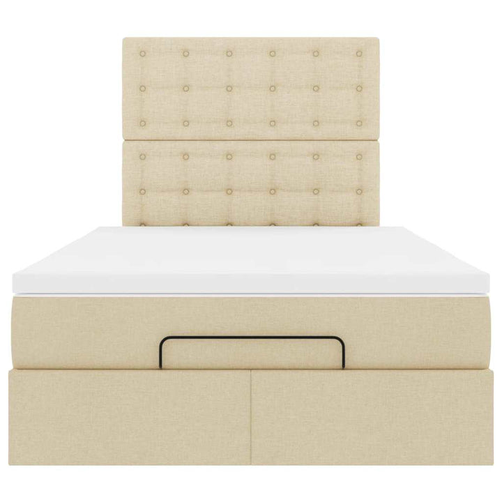 osmannisk sengeramme med madras 120x190 cm stof cremefarvet