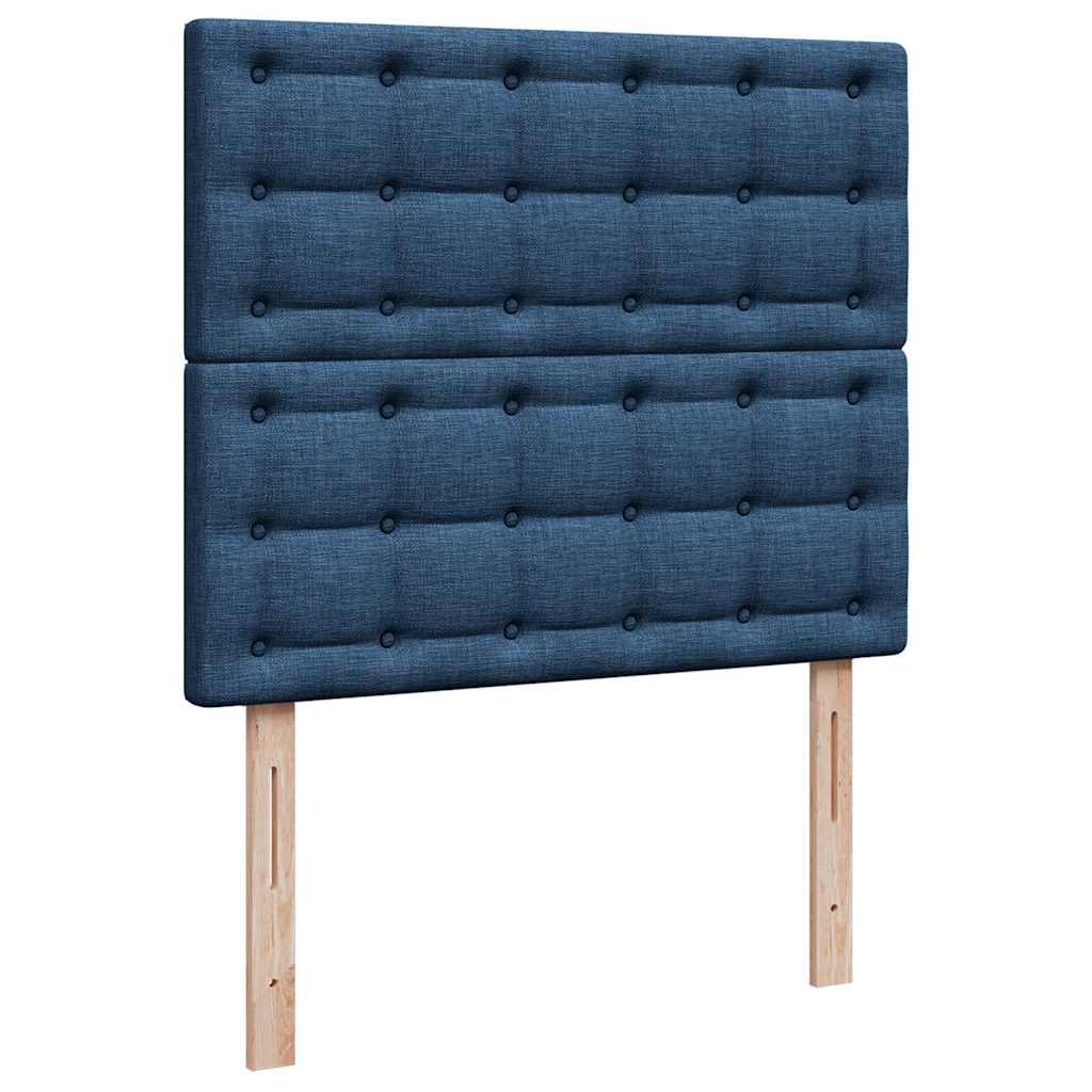 osmannisk sengeramme med madras 120x190 cm stof blå