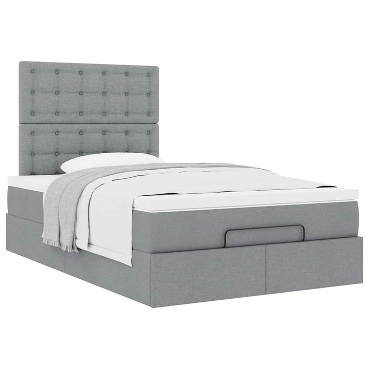 osmannisk sengeramme med madras 120x200 cm stof lysegrå